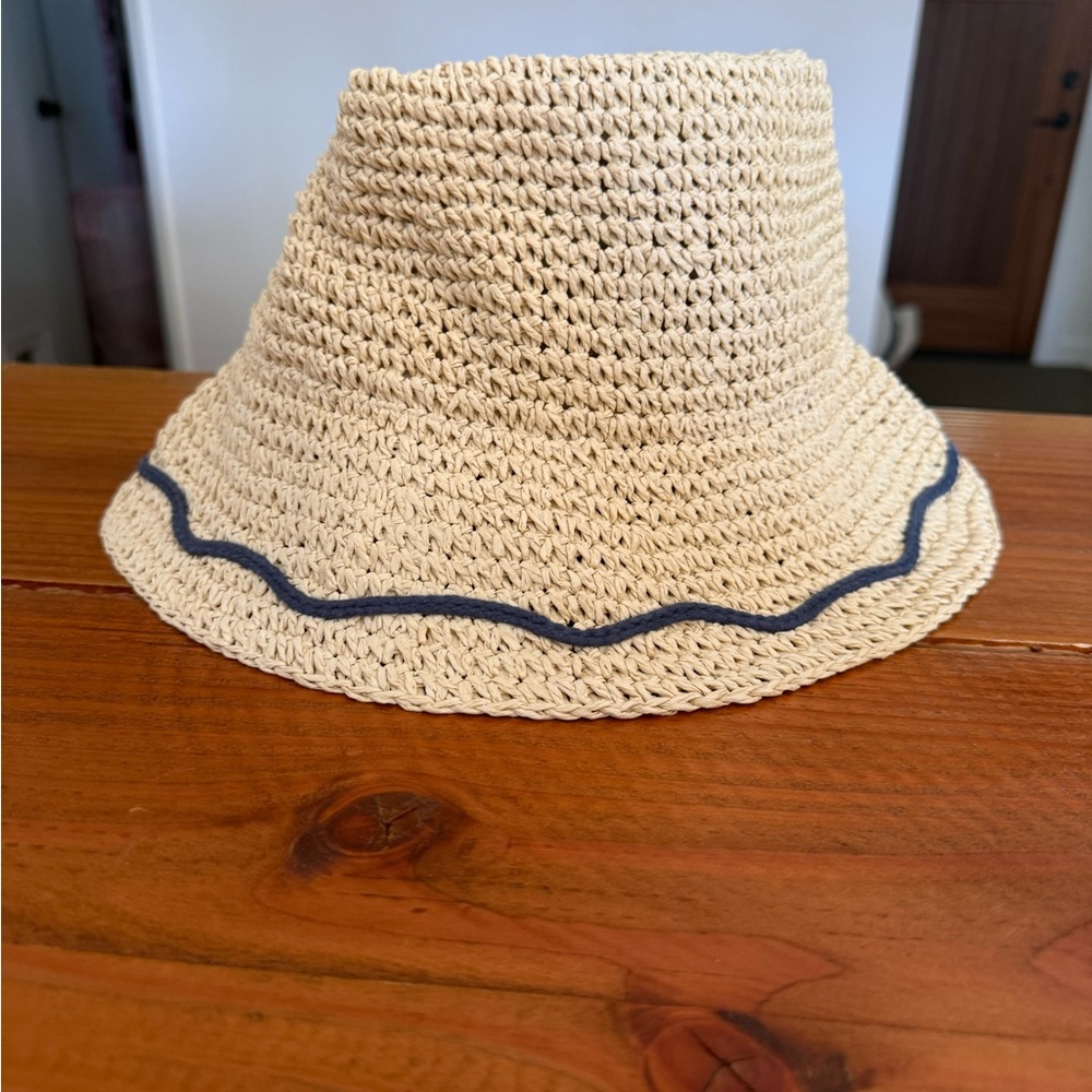Madewell Embroidered Straw Lantern Hat